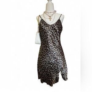 Leopard Print Slip Dress